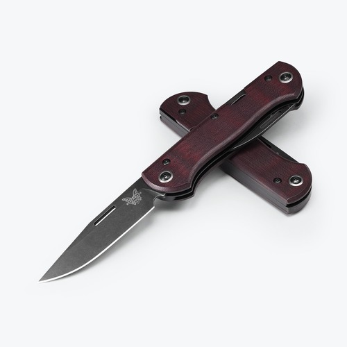 BENCHMADE 317BK-02 Weekender Folding Knife, Burgundy Micarta