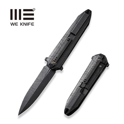 WE KNIFE WE22032-4 Diatomic Folding Knife, Black Stonewashed Ti