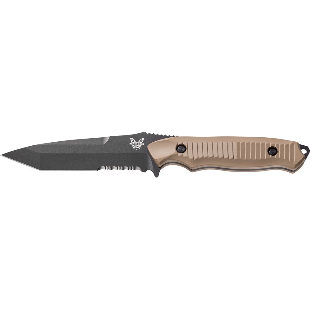 BENCHMADE 141SBKSN NIMRAVUS Fixed Blade Knife Tanto, Black Serrated