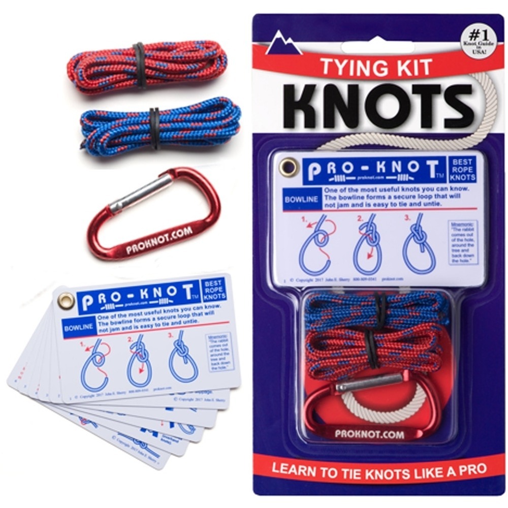 Outdoors Knot Tying Practice Kit - Waterproof Knot Cards, Webbing, and  Color-Coded Cordage 