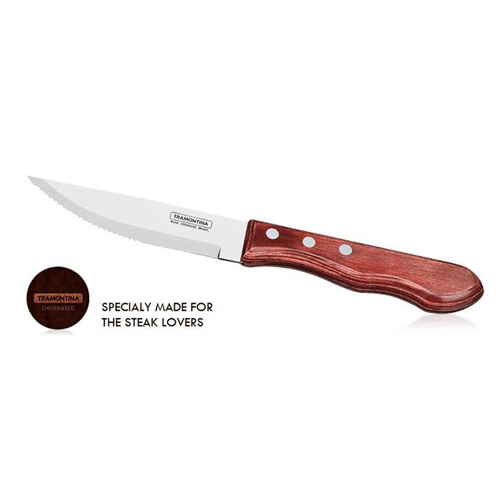 Vil Størrelse maskulinitet TRAMONTINA Jumbo Steak Knife - Red Polywood Handle