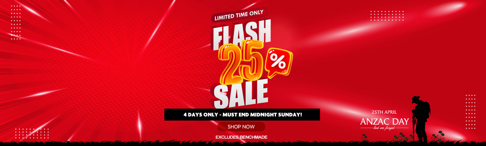 4 Day Sale – 25% Off Selected Products