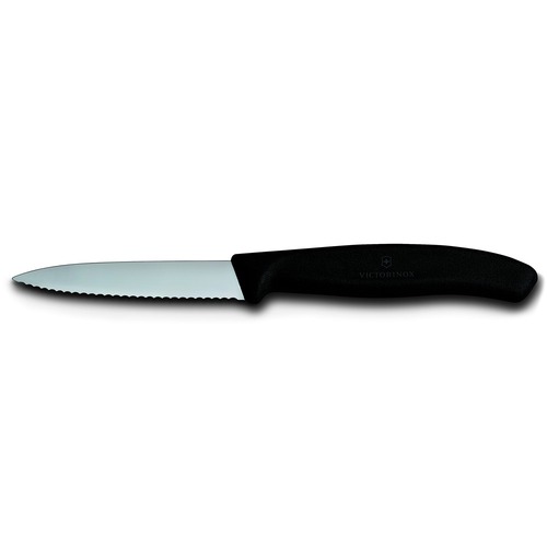 Victorinox Paring, 8Cm Pointed, Wavy, Blk 6.7633