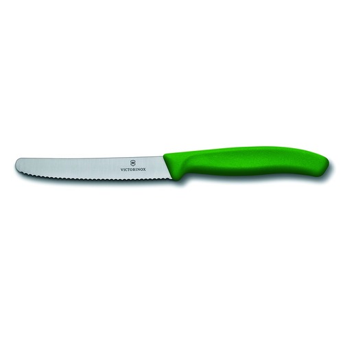 Victorinox Tom, 11Cm,Round Tip, Wavy, Green 6.7836.L114