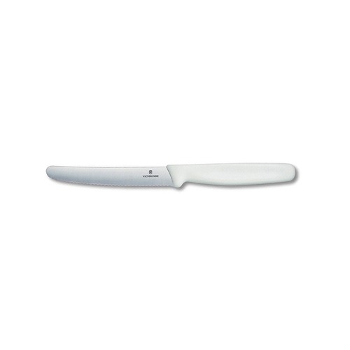 Victorinox White Handle Serrated Steak Knife 6.7837