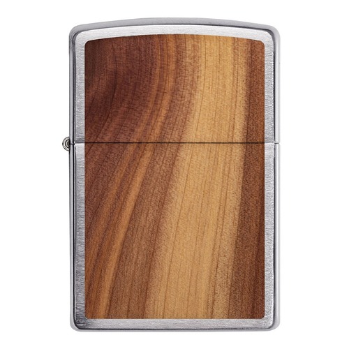 Zippo Cedar Emblem Brushed Chrome