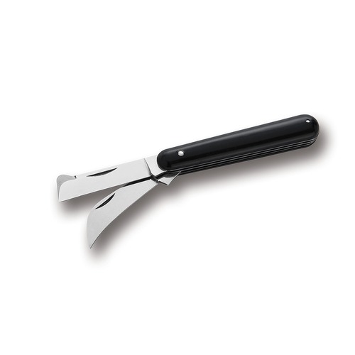 Antonini 5540/2N Traditional Grafting/Pruning Knife Black Handle - Polished Carbon Steel