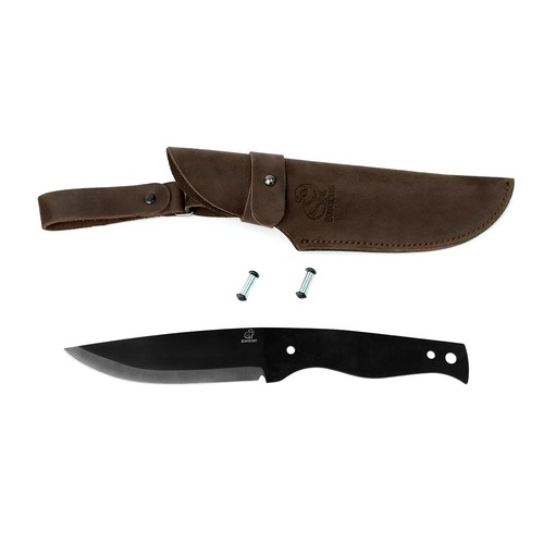 Beaver Craft BCBSH-Kit-3 Bushcraft Making Kit, Blade Blank, Rivets, Leather Sheath