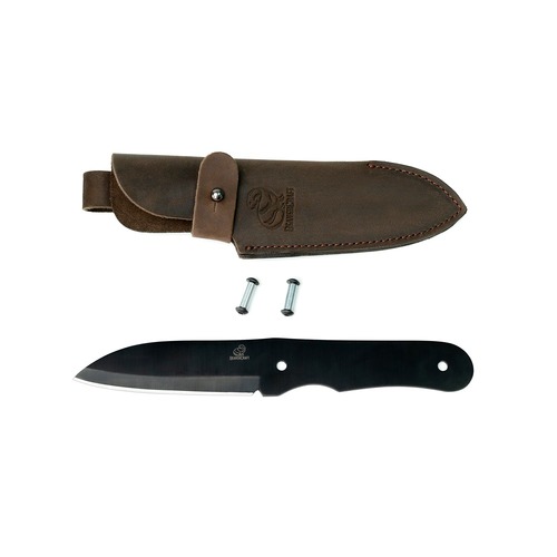 Beaver Craft BCBSH-Kit-5 Bushcraft Knife Making Kit - Blade Blank, Rivets, Leather Sheath