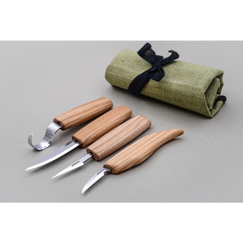 Beaver Craft S09L Wood Carving Set - 4 Knives + Roll (Left Handed)