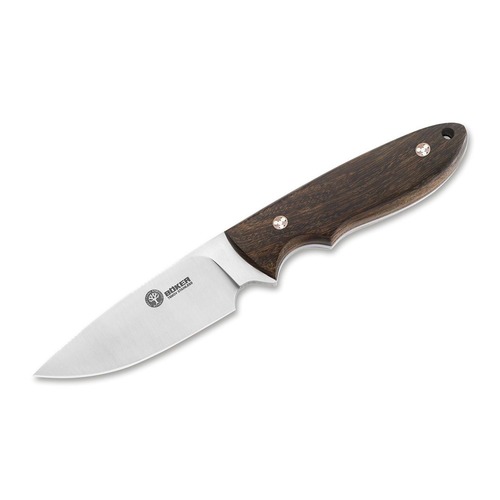 BOKER Pine Creek - Ebony Wood Fixed Blade Knife 