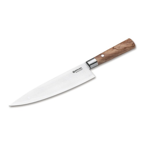 Boker Damascus Olivewood 21 Cm Chefs Knife