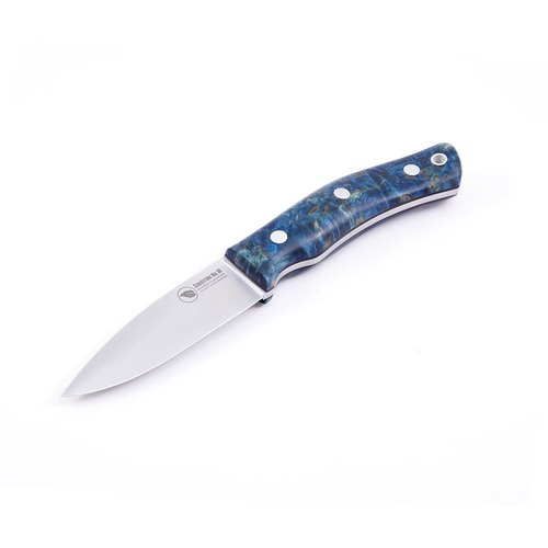 Casstrom 13119 No. 10 Swedish Forest Knife - Blue Curly Birch, Flat Ground Blade