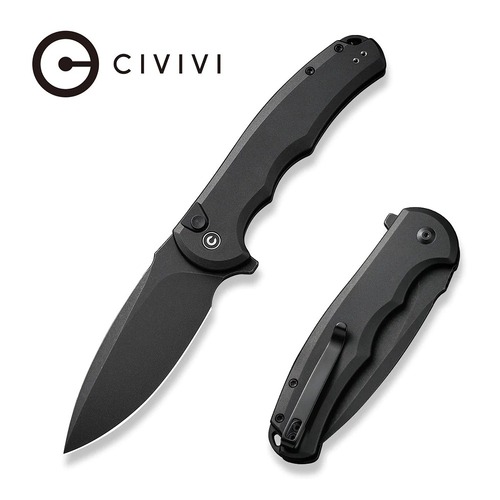 CIVIVI C18026E-1 Button Lock Praxis Folding Knife, Black Aluminium