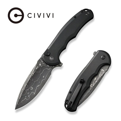 CIVIVI C18026E-DS1 Button Lock Praxis Folding Knife, Damascus
