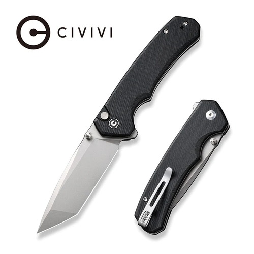 CIVIVI C19059C-1 Button Lock Brazen Flipper Folding Knife, Black G10