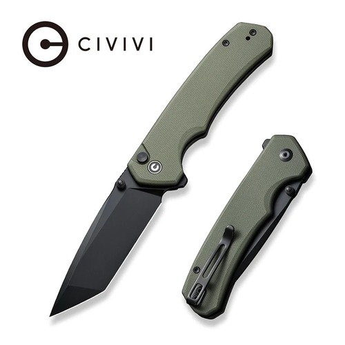 CIVIVI C19059C-2 Button Lock Brazen Flipper Folding Knife, OD Green