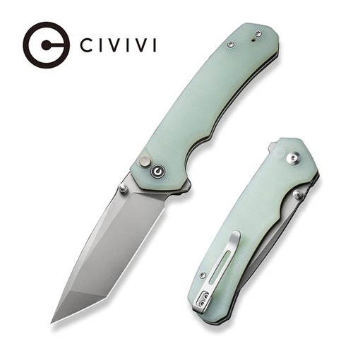 CIVIVI C19059C-3 Button Lock Brazen Flipper Folding Knife, Natural G10