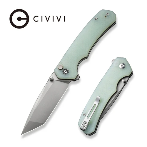 CIVIVI CIVIVI C19059C-DS1 Button Lock Brazen Flipper Folding Knife, Damascus Knife