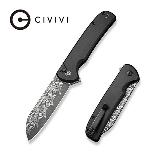 CIVIVI C20022B-DS1 Chevalier II Folding Knife, Damascus & Aluminium