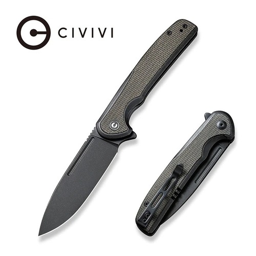 CIVIVI C20060-3 Voltaic Folding Knife, Dark Green Micarta Inlay