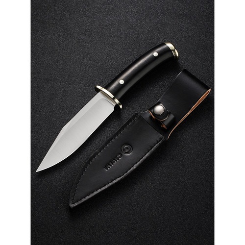 CIVIVI C20072-1  TETON TICKLER Fixed Blade Knife, Leather Sheath