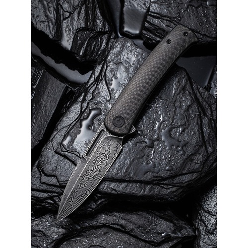 CIVIVI C21025B-DS1 CETOS Folding Knife, Twill CF & Black Rubbed Damascus