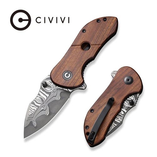 CIVIVI C22018C-DS1 Gordo Folding Knife, Damascus + Guibourtia Wood