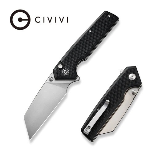 CIVIVI C23028-2 Amirite Flipper Folding Knife, Black Coarse G10