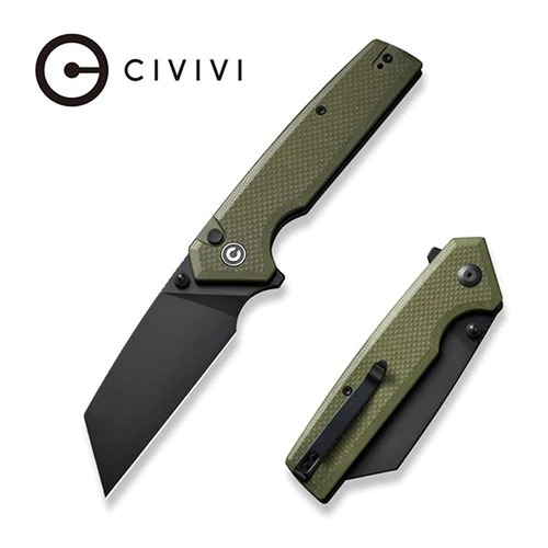 CIVIVI C23028-3 Amirite Flipper Folding Knife, OD Green Coarse G10