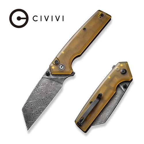 CIVIVI C23028-DS1 Amirite Folding Knife, Damascus & Ultem