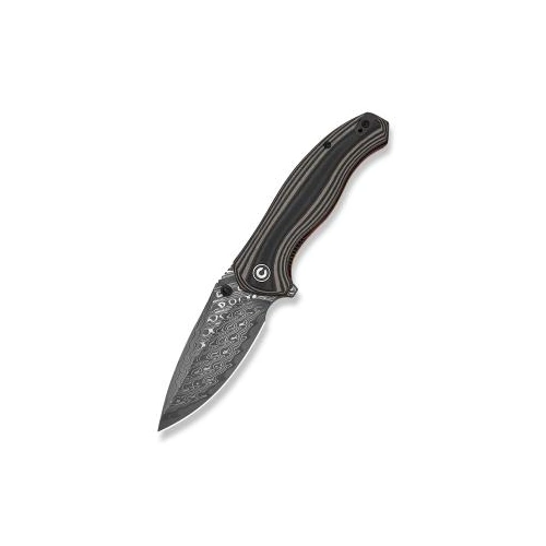 CIVIVI Vyrent CIVIVI Black, Tan & Orange G10 Contoured Handle Damascus Blade C25037B-DS1 Knife