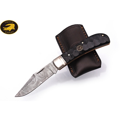 CROCO KNIVES 3014 The Clipper Slip Joint Folding Knife - Horn SE