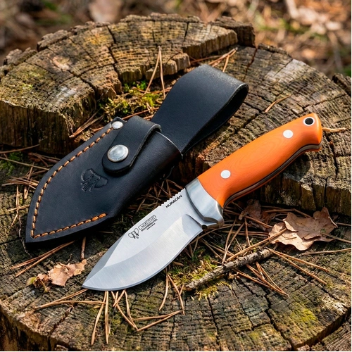 CUDEMAN Cudeman 205-J HURRICANE Fixed Blade Knife, Orange G10 Knife