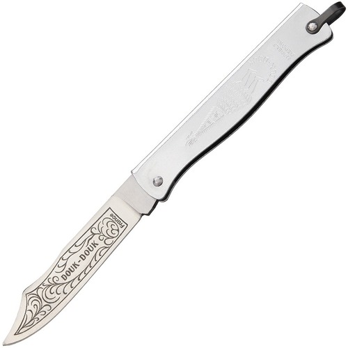Douk-Douk Folding Knife Carbon Steel Blade, Silver Finish