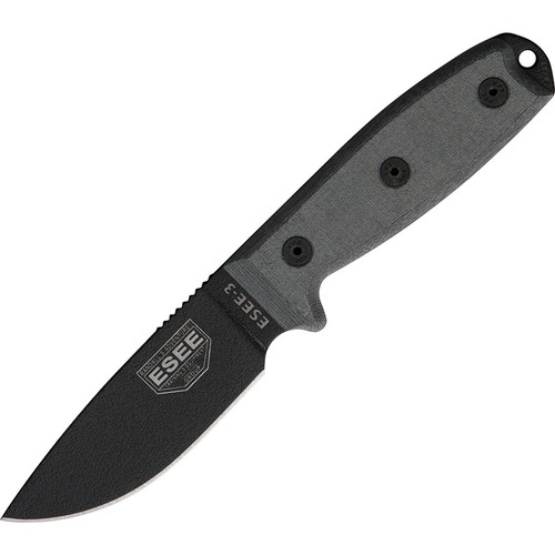 ESEE 3PM Model 3 Fixed Blade Knife, Coyoye Sheath - Authorised Aust. Retailer