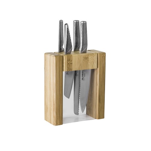 Global Teikoku 5 Piece Knife Block Set - Authorised Aust. Retailer