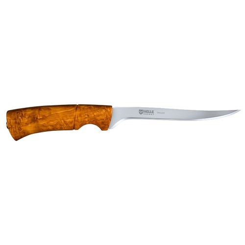 Helle-Steinbit 153Mm Flexible Sandvik Steel Blade Birch Handle Tan Coloured Sheath