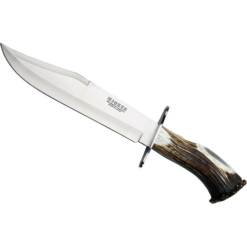 Joker Bowie 25 Cn101 Fixed Blade Hunting Knife, Stag Horn