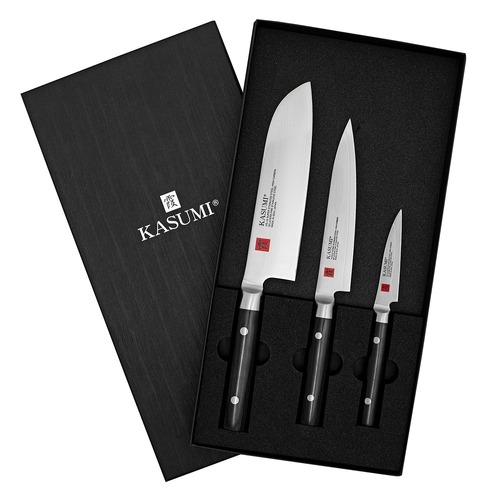 Kasumi Damascus 3 Piece Santoku Knife Set