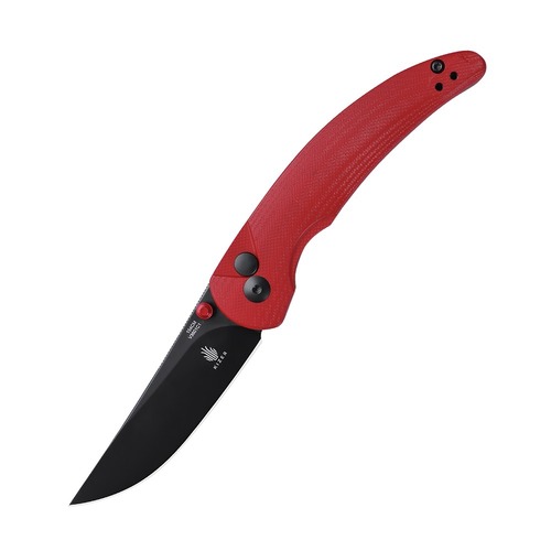 Kizer Kv3601C1 Swaggs Chili Pepper Button Lock Folding Knife, Red G10 