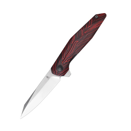 Kizer Kv3620C1 Spot Folding Knife, Red/Black Damascus G10