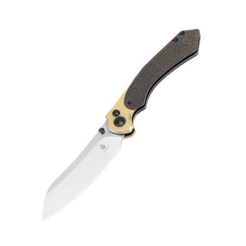 KIZER KV4626C1 Clairvoyant Folding Knife, Brass & Micarta