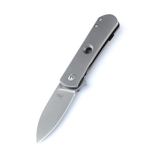 Kizer Ki3525A1 Yorkie Flipper Folding Knife, Gray Titanium
