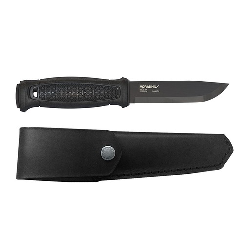 MORA Garberg Black C Fixed Blade Knife With Leather Sheath - Authorised Aust. Retailer