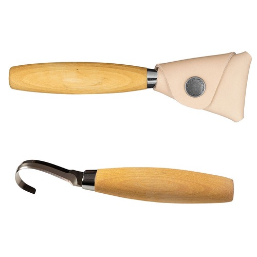 Mora 164 Wood Carving Hook Knife Left - With Leather Sheath- Authorised Aust. Retailer