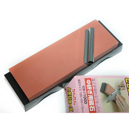 NANIWA CERAMIC WATERSTONE 1000 GRIT WITH BASE AND GUIDE