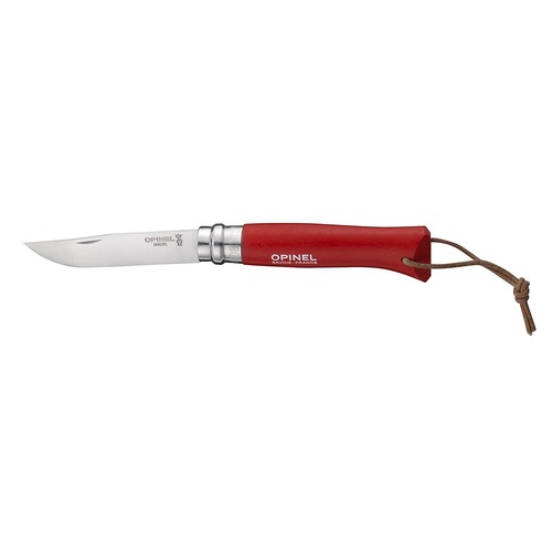 Opinel No 8 Trekking Stainless Steel Folding Knife - Red