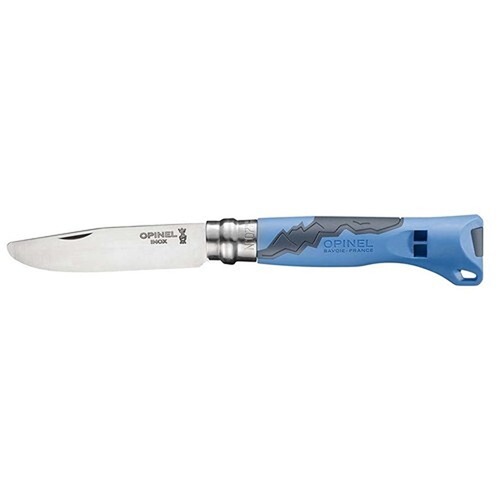 Opinel No 7 Junior Outdoor Folding Knife - Blue - With Whistle