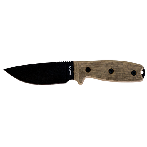 ONTARIO KNIFE CO. 8665 RAT-3 Fixed Blade w/Sheath 